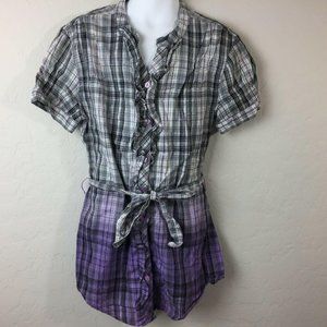 Justice Girl's Gray Dress Everyday Play Plaid 10